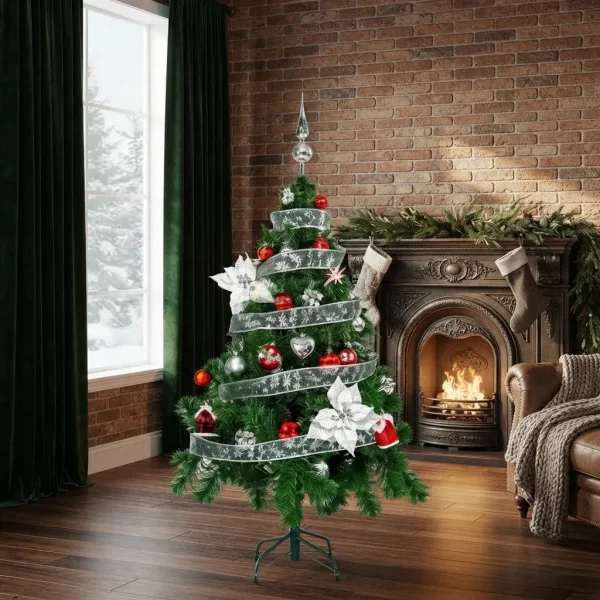  Arbol De Navidad Tronador Lujo 1,20mts Con Adornos Kit X30