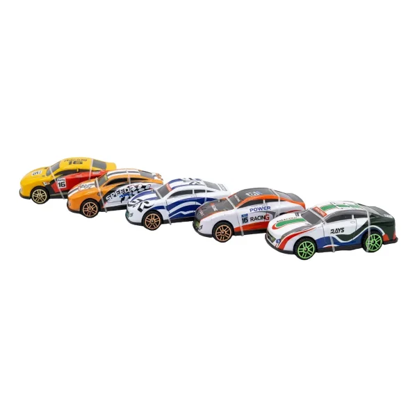 Pista Transportador + 5 Autos Garaje Loop Rampas 3en1 Niños Naranja