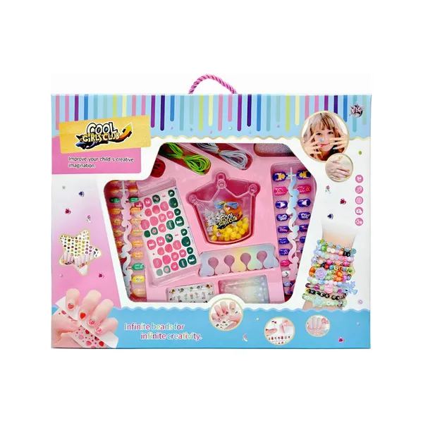 Set De Belleza Manicura Juguete 2 En 1 Uñas Bijou Pulseras