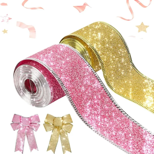 Cintas Navideñas Pack X5 6cm 2,70mt Adornos Navidad Deco
