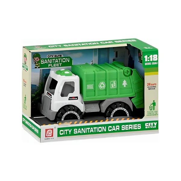 Camión Recolector De Basura Juguete A Fricción Color Verde Personaje 4228