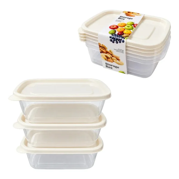 Set X3 Tapers Contenedores 650ml Plastico Con Tapa Transparente