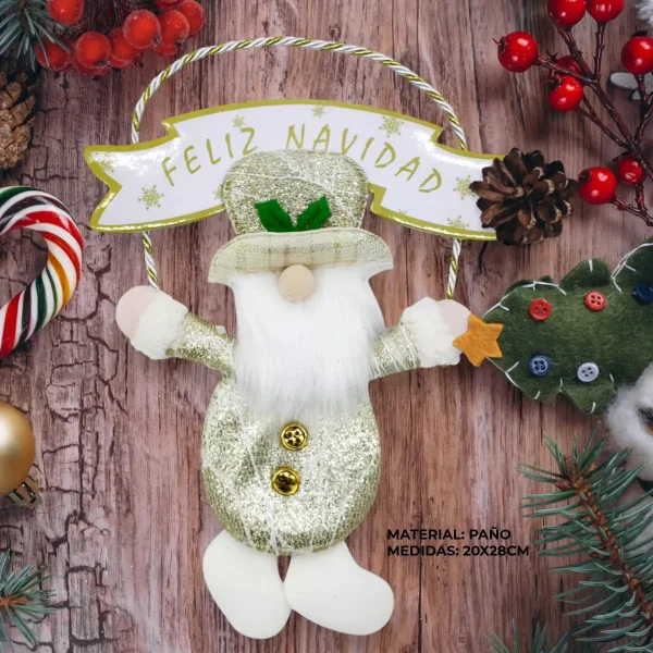 Adorno Papa Noel Colgante Decoracion Navideña Dorado Papa Noel Colgante