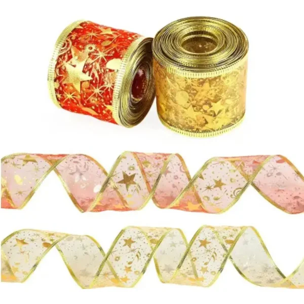 Cintas Navideñas Adornos Decoración Navidad 4cm 2,7mts