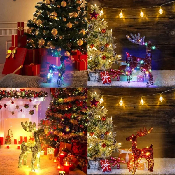 Reno Navideño Figura Decoración Navidad 40 Cm Dorado
