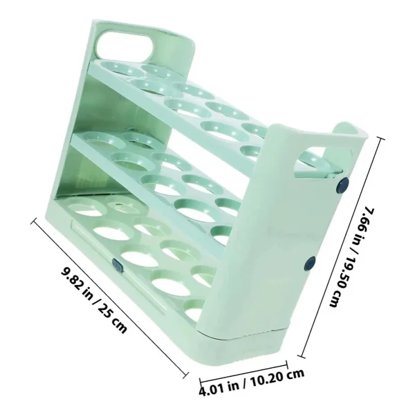Huevera Organizador 3 Niveles Porta Huevos Heladera Mesada Verde Claro