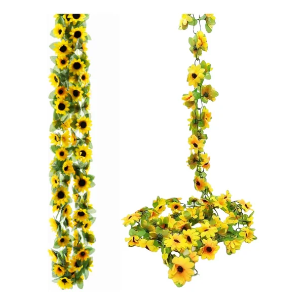 Enredadera Jardin Vertical Guirnalda Girasoles 2m Pack X6 Verde