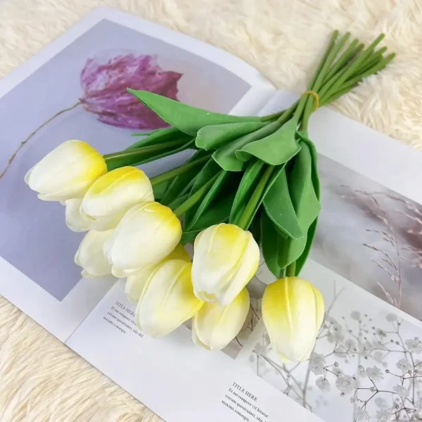 Tulipan Artificial Flores Artificiales Decoracion Ramo X5
