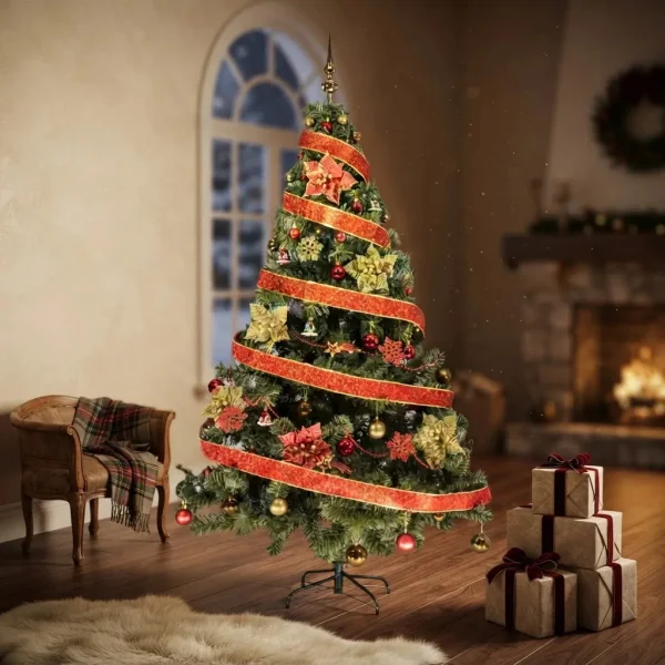 Arbol De Navidad Tronador Lujo 1,80mts Con Adornos Kit X60