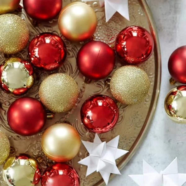 Adornos Navideños Tubo Bolas De Navidad 4cm X9 Unidades