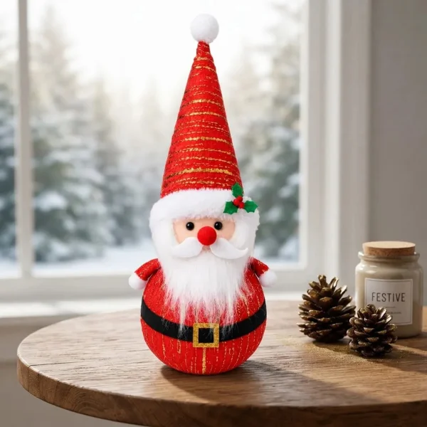 Muñeco Papa Noel Navidad Adorno Navideño Decorativo 30x14cm Rojo