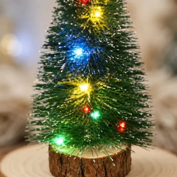 Arbolito De Navidad Con Luces Led Adorno Navidad Deco 20cm Verde