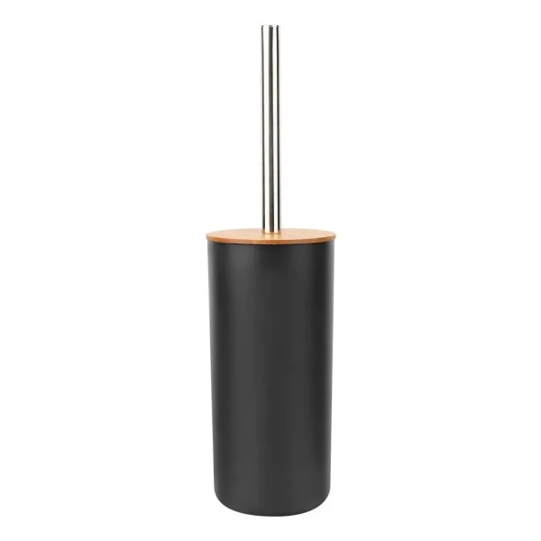 Set Baño 6 Piezas Bambu Tacho Dispenser Jabonera Escobilla Blanco
