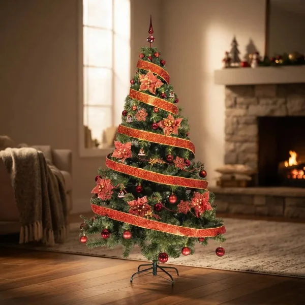 Arbol De Navidad Tronador Lujo 1,80mts Con Adornos Kit X60