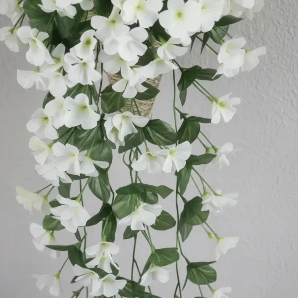 Ramo Flor Planta Colgante Pack X2 Jardin Artificial Interior Blanco