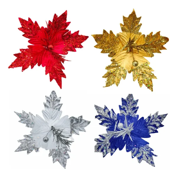 Flor 25cm Para Arbol De Navidad Adornos Decoracion