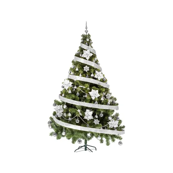 Arbolito De Navidad Tronador De Lujo 2,10m Kit 60 Plata Deco