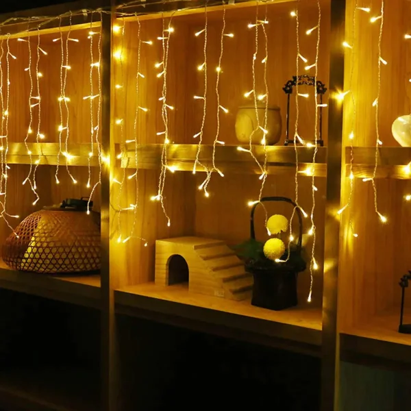 Cortina De Luces Led Lluvia X100 Navidad Fria + Calida
