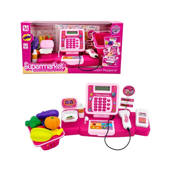 Caja Registradora Rosa Con Sonido