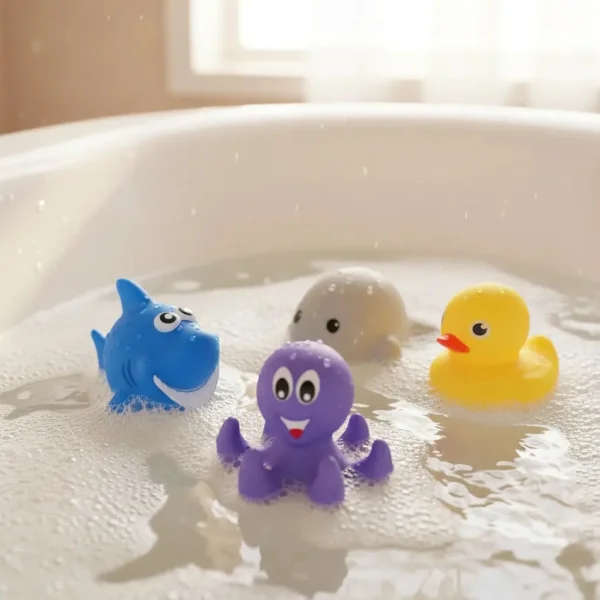 Juguete Bañera Bebé Animales Luz Led Juego Ducha Baño Niños Lobo Marino