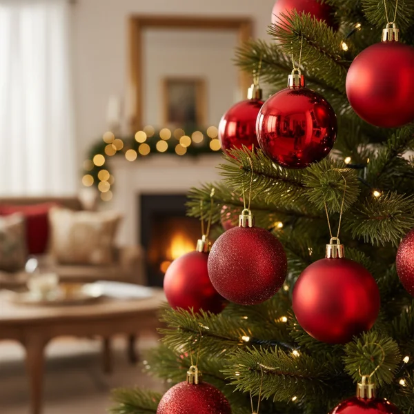 Adornos Navideños Tubo Bolas De Navidad 5cm X9 Unidades