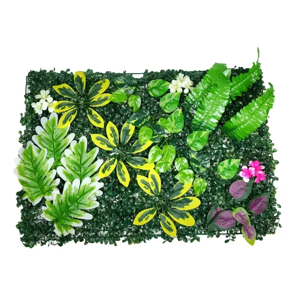 Jardín Vertical X5 Artificial Flores Decoración Verde 40x60 Verde