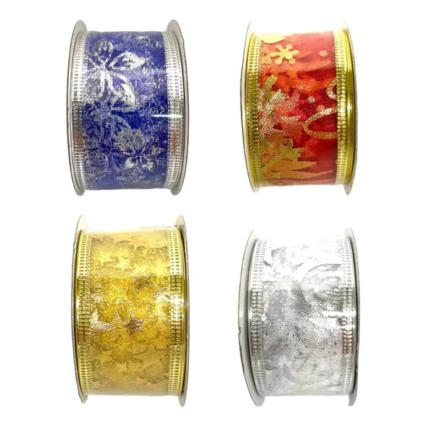 Cintas Navideñas Adornos Decoración Navidad 4cm 2,7mts