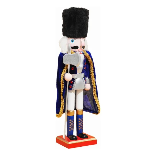 Cascanueces Soldado Adorno De Madera 38 Cm Navidad Azul