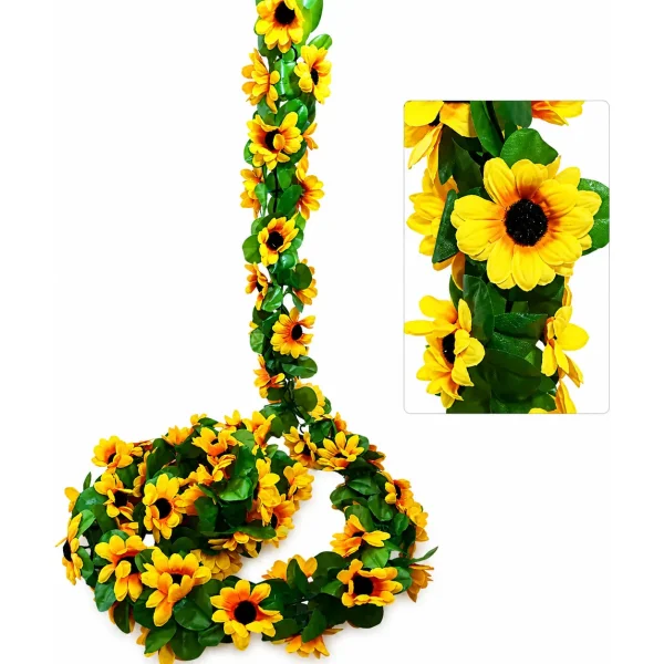 Enredadera Jardin Vertical Guirnalda Girasoles 2m Pack X6 Verde