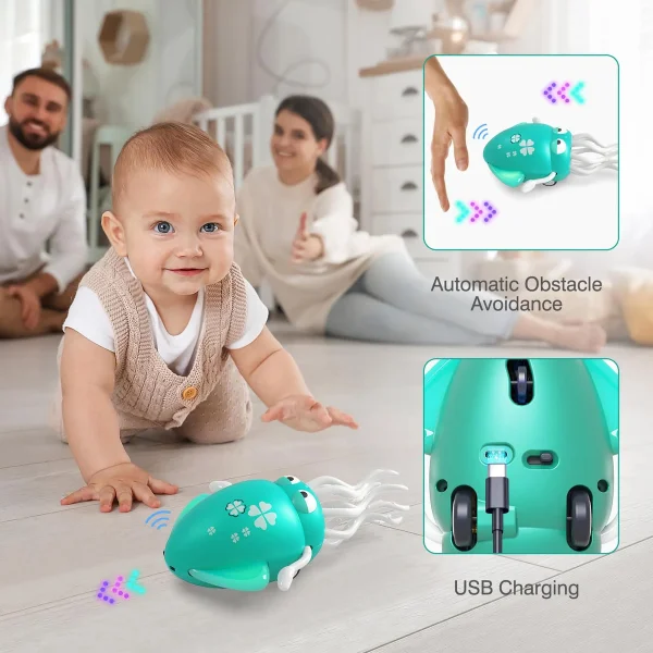Pulpo Calamar Bailarín Juguete Bebé Niños Luz Musica Usb Verde
