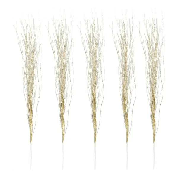 Adorno De Navidad Espiga Decoración Ramas Navideña Pack X5 Dorado Ramas Espiga