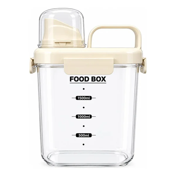 Contenedor De Cereales Hermetico Dispenser 1500ml Multiuso Transparente