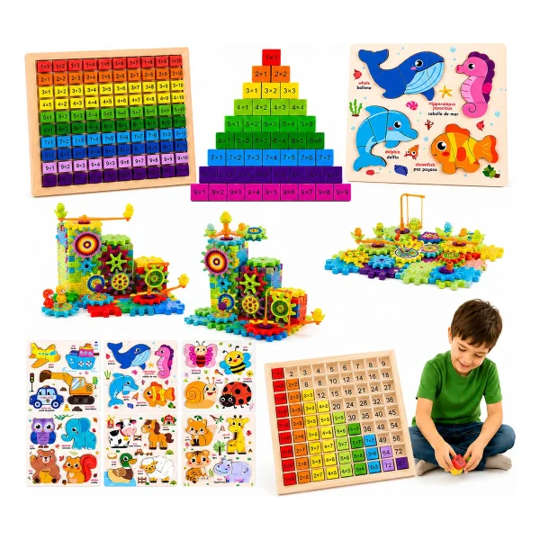 Bundle Montessori Kit X3 Juguetes Didacticos 1era Infancia Multicolor