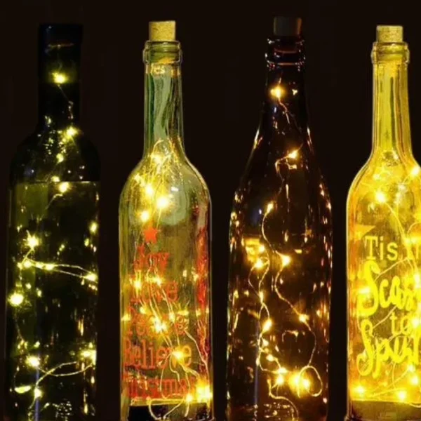 Tira De Luces Alambre Led 3mt Corcho X10u Botella Decoracion