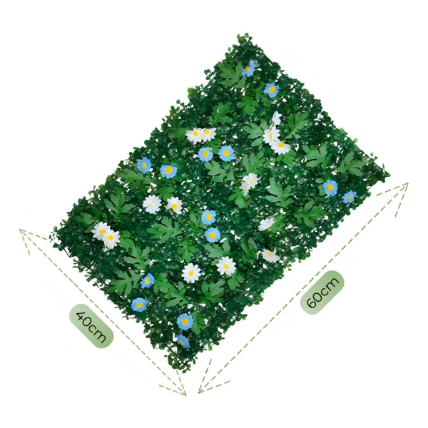 Jardin Vertical Muro Verde Césped Pared Con Flores 65x40cm Verde