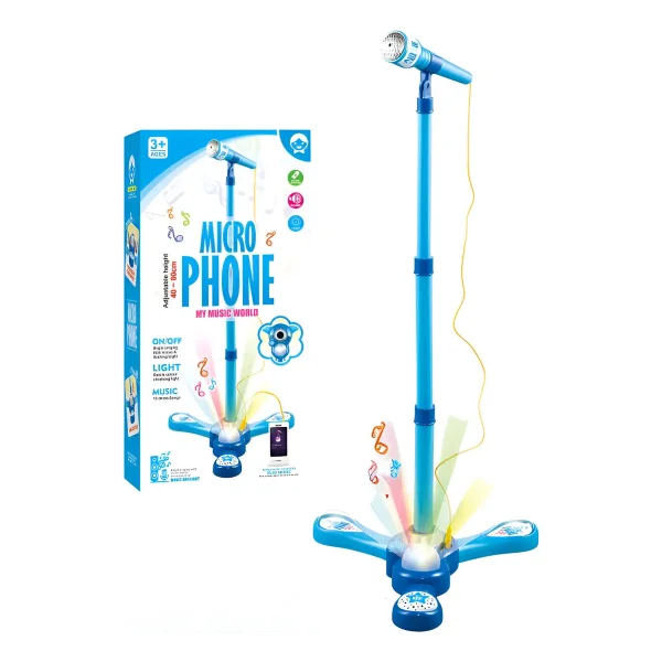 Micrófono Infantil Karaoke Luces Conexión Mp3 Celular