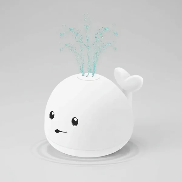 Juguete Baño Bebe Ballena Lanza Agua Luces Led Bañera Tina Blanco