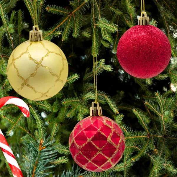 Navidad Adornos Bolas Navideñas Decoradas 6cm X48 Decoración