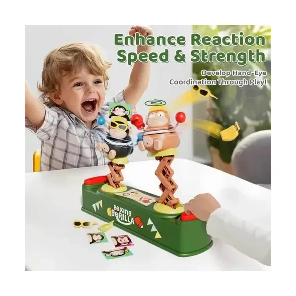 Juego De Mesa Boxeo Muñecos Monos Resorte Ring Juguete Niños