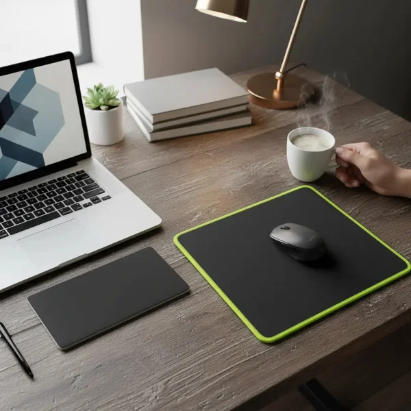 Mouse Pad Liso Escritorio Gamer Oficina Antideslizante Negro/verde