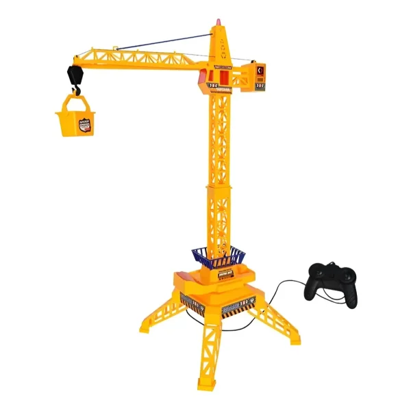 Grua Torre A Control Remoto Cable Luz Sonido Juguete Niños Naranja