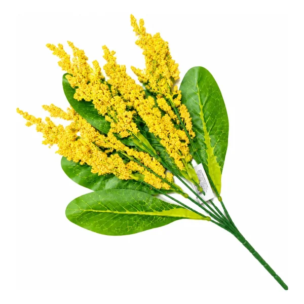 Ramo Artificial Flores Lavanda Astilbe Decoración Hogar 40cm Amarillo