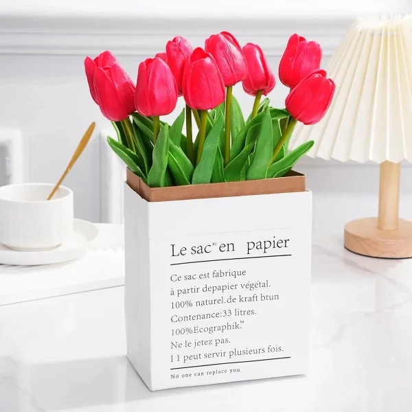 Tulipan Artificial Flores Artificiales Decoracion Ramo X10