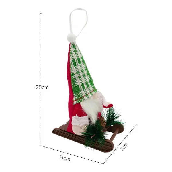 Adornos Navideños Gnomo Con Trineo Colgante Arbol De Navidad Rojo Gnomo