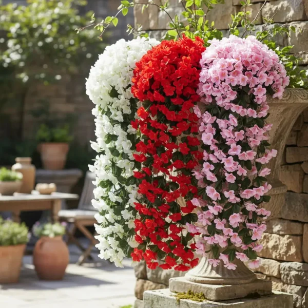 Ramo Flor Planta Colgante Jardin Artificial Interior 80cm