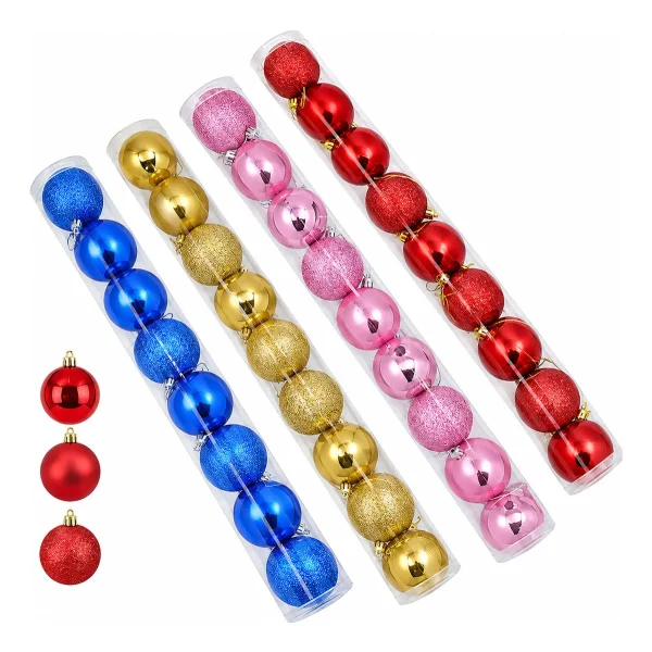 Adornos Navideños Premium Tubo Bolas De Navidad 5cm X9 Udes