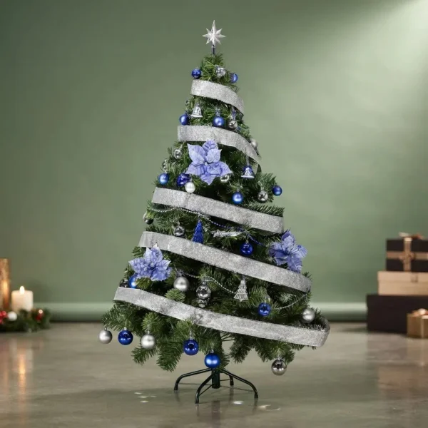 Arbol de Navidad Tronador Verde 1,50mts Azul Plata X40