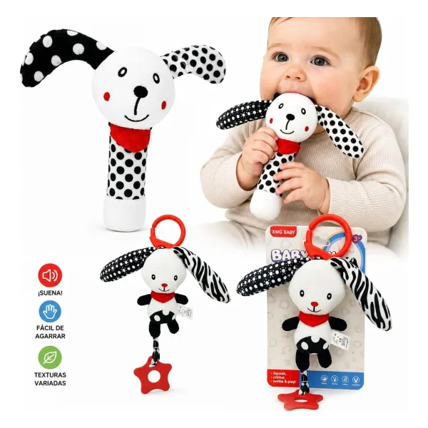 Sonajeros Juguetes Para Bebes Bundle Set X3 6 Meses 1 Año Blanco Y Negro