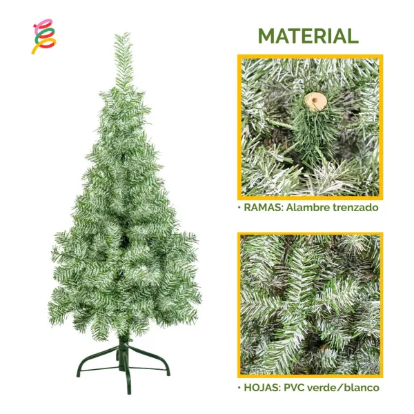 Árbol De Navidad Arbolito Slim Nevado 1.20mts Base Metal