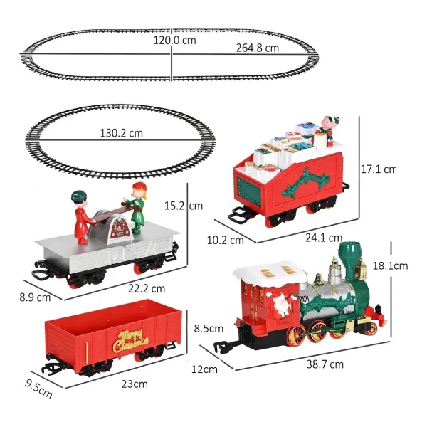 Pista Tren Navideño Xl Luz Y Sonido Locomotora Gigante